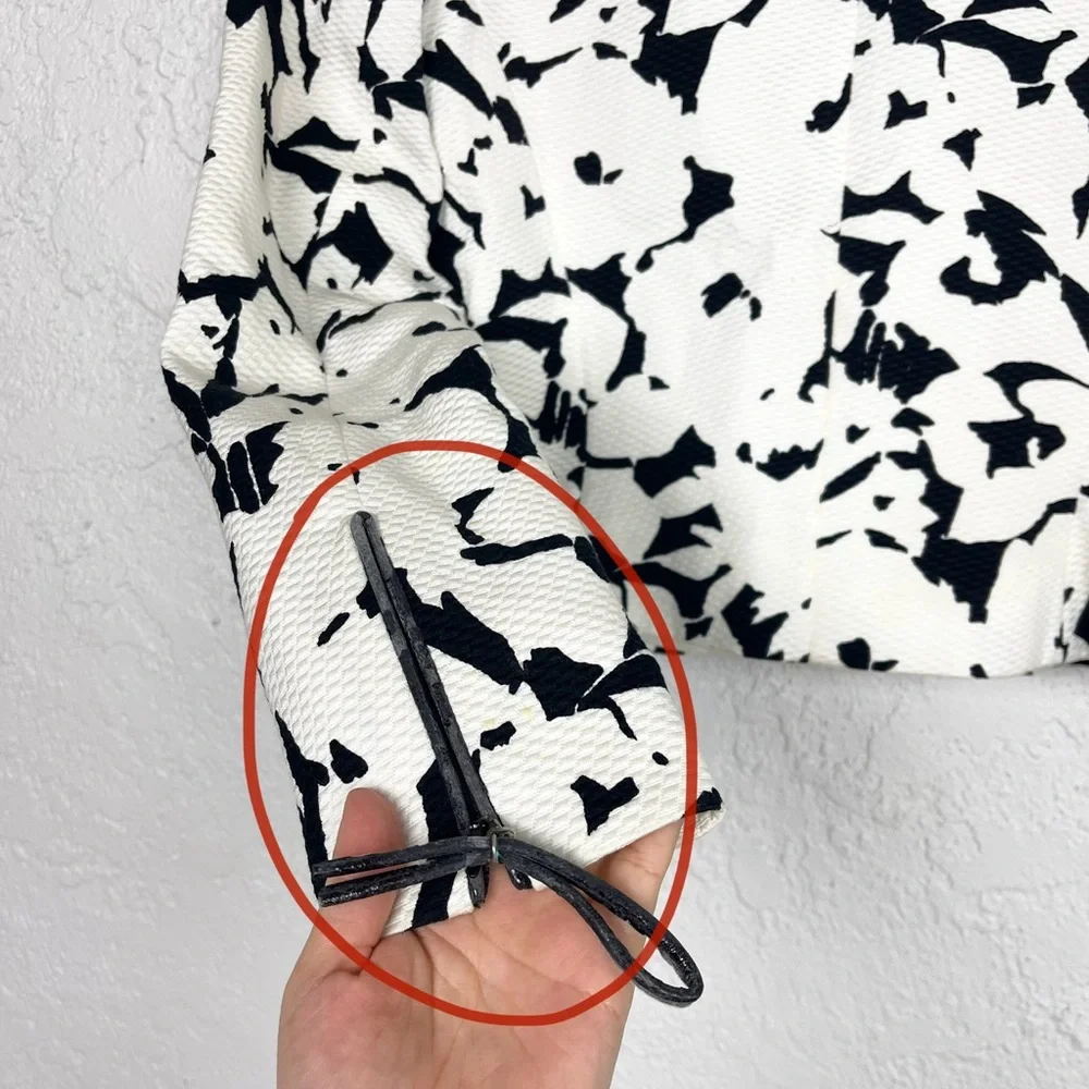 Christian Dior Vintage 1980’s Black & White Floral Print Blazer Jacket